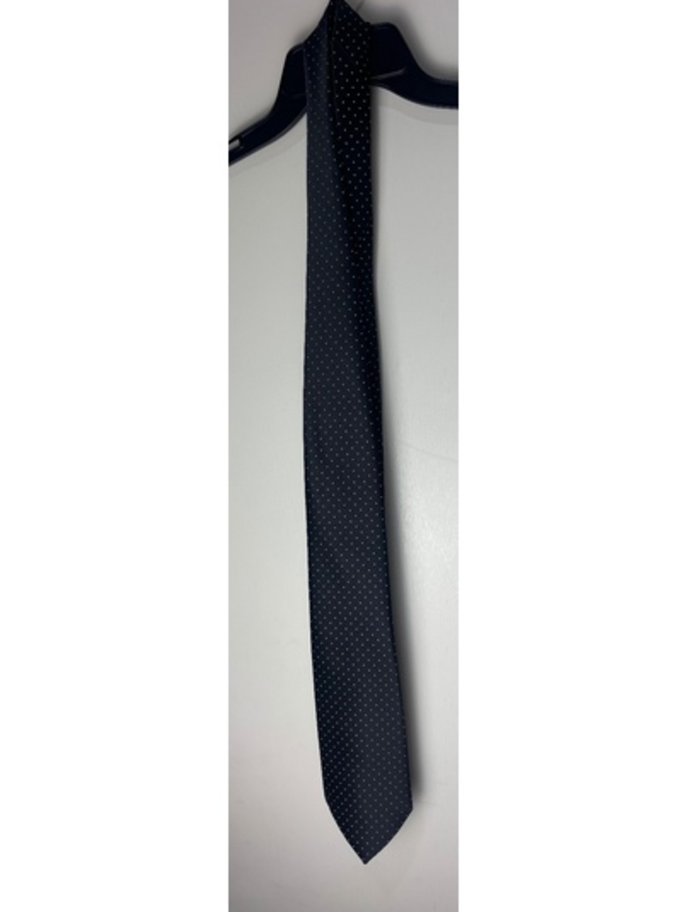 Wembley Men’s Tie Black White Micro Dot Classic Necktie 57” x 3.5”